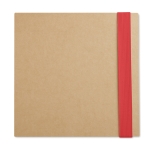 Practical pad with recycled paper, pen and post-it notes red colour second view