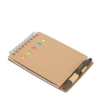 Notepad, pen and sticky notes set for office desks beige colour third view