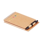 Notepad, pen and sticky notes set for office desks beige colour fourth view