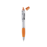 Pen with marker available in yellow, orange or pink yellow colour view with print area