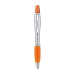 Pen with marker available in yellow, orange or pink orange colour