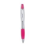 Pen with marker available in yellow, orange or pink fuchsia colour