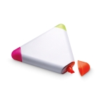 Fluorescent triangle highlighters with colourful corners white colour second view