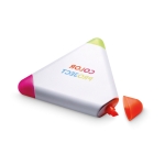 Fluorescent triangle highlighters with colourful corners white colour second main view