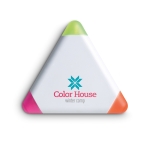 Fluorescent triangle highlighters with colourful corners white colour second main view