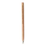 Wooden ballpoint pen with transparent cap and black ink wood colour main view