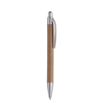 Elegant sustainable cardboard ballpoint pen with blue ink matt silver colour second view