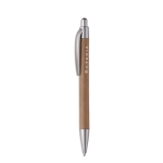 Elegant sustainable cardboard ballpoint pen with blue ink matt silver colour second main view