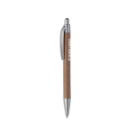 Elegant sustainable cardboard ballpoint pen with blue ink view with print area