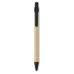 Sustainable ballpoint pen made of recyclable corn, blue ink black colour