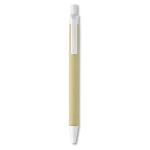 Sustainable ballpoint pen made of recyclable corn, blue ink white colour