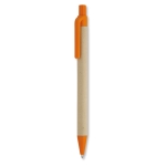 Sustainable ballpoint pen made of recyclable corn, blue ink orange colour second view