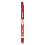 Pen & stylus, sustainably made of recycled cardboard, blue ink red colour fourth main view