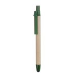 Pen & stylus, sustainably made of recycled cardboard, blue ink green colour