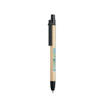 Pen & stylus, sustainably made of recycled cardboard, blue ink view with print area