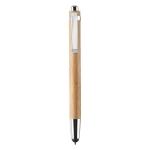 Sustainable bamboo stylus pen with blue ink & laser engraving wood colour