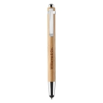 Sustainable bamboo stylus pen with blue ink & laser engraving wood colour second main view