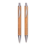 Sustainable gift set with ballpoint pen and wooden pencil wood colour seventh view