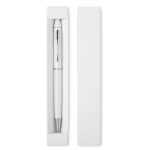 Elegant touch ballpoint pen in black or white in a box white colour