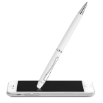 Elegant touch ballpoint pen in black or white in a box white colour third view