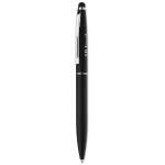 Aluminium touch pen ballpoint pen with blue engraved ink black colour second main view