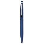 Aluminium touch pen ballpoint pen with blue engraved ink blue colour