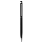 Slim ballpoint pen with touch stylus, in chrome with blue ink black colour