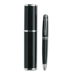 Metal ballpoint pen and case with engraving & elegant finish black colour