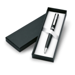 High-quality twist ballpoint pen made of shiny metal black colour