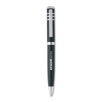 High-quality twist ballpoint pen made of shiny metal black colour third main view