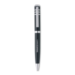 High-quality twist ballpoint pen made of shiny metal black colour second main view