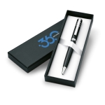 High-quality twist ballpoint pen made of shiny metal black colour main view