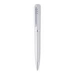 High-quality twist ballpoint pen made of shiny metal matt silver colour second view