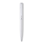 High-quality twist ballpoint pen made of shiny metal matt silver colour third view