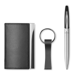 Set with pen, business card holder and keyring black colour fourth view