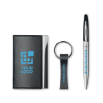 Set with pen, business card holder and keyring view with print area