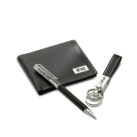 Gift set with pen, keyring and wallet view with print area