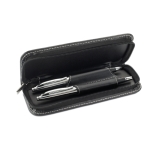 Writing set ballpoint pen and gel pen in a case for gifting black colour second view