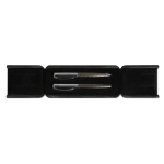 Attractive gift set with pen and gel pen with blue ink titanium colour