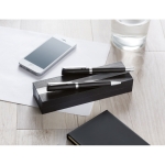 Writing set for promotions, with ballpoint pen and rollerball black colour ambient view