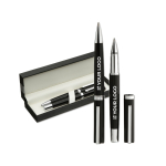 Writing set for promotions, with ballpoint pen and rollerball view with print area