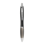 Ballpoint push pen made of ABS with soft grip, black ink black colour