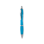 Ballpoint push pen made of ABS with soft grip, black ink view with print area