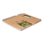 Painting set with 8 coloured pencils and colouring pages pad beige colour third view