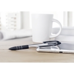 3-colour ballpoint pen with stylus as an advertising medium silver colour ambient view