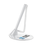 Ballpoint pen holder with attached pen white colour view with print area