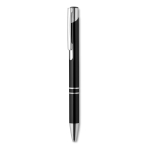 Corporate ballpoint pen made of shiny aluminium black colour second view