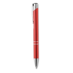 Corporate ballpoint pen made of shiny aluminium red colour