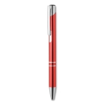 Corporate ballpoint pen made of shiny aluminium red colour second view