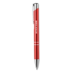 Corporate ballpoint pen made of shiny aluminium red colour main view